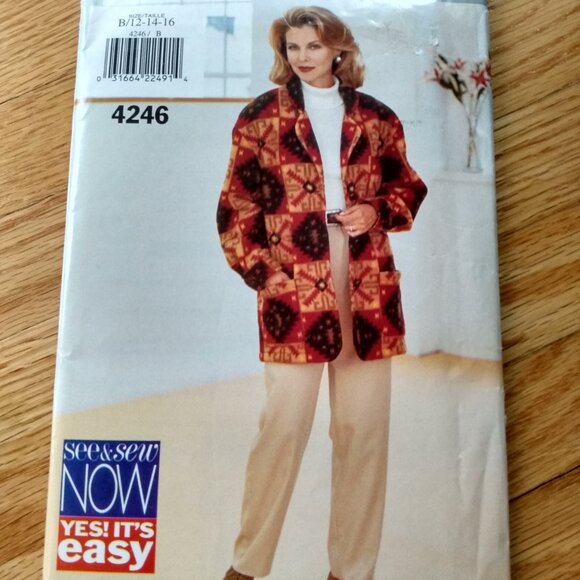 Fleece Jacket and Tapered Pants Sewing Pattern Size 12-16 4246 UNCUT - Picture 8 of 8